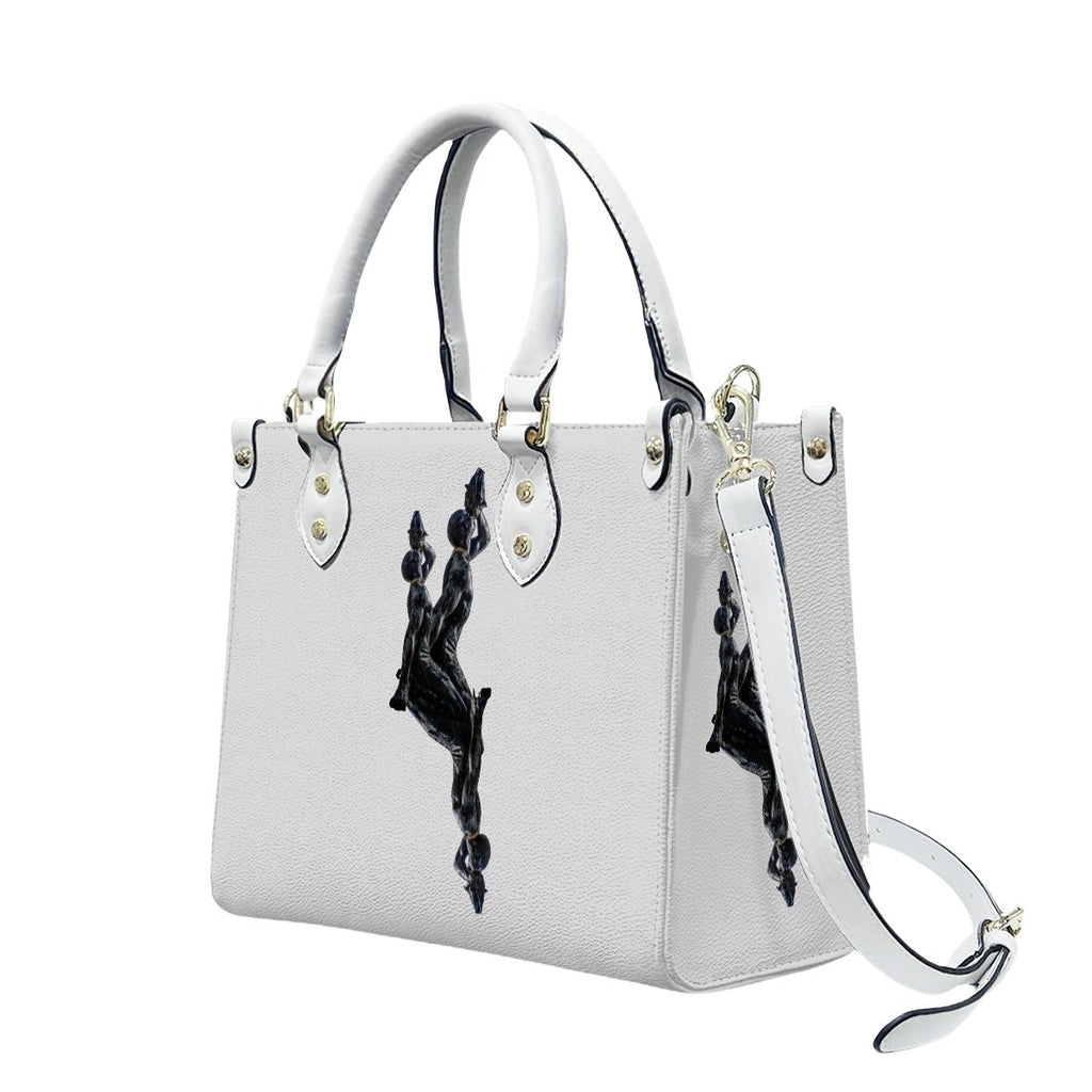 PU Tote Bag for Women with Artistic Neg Marron