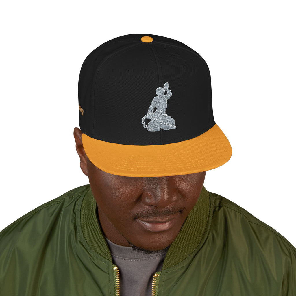 Embroidered Snapback Hat - Colorful Abstract Neg Mawon