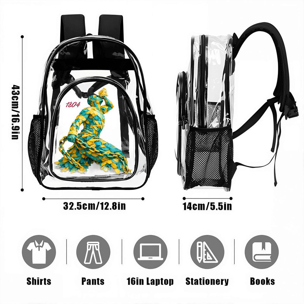 Neg Mawon Clear Backpack – Green & Yellow Edition
