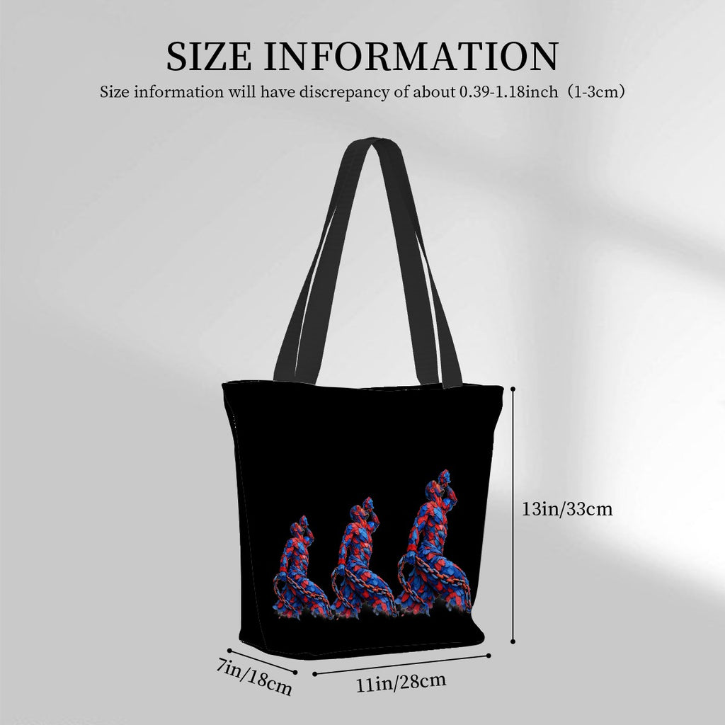 Women  Black Shopping Bags (MultiSided)  Design Neg Mawon walk
