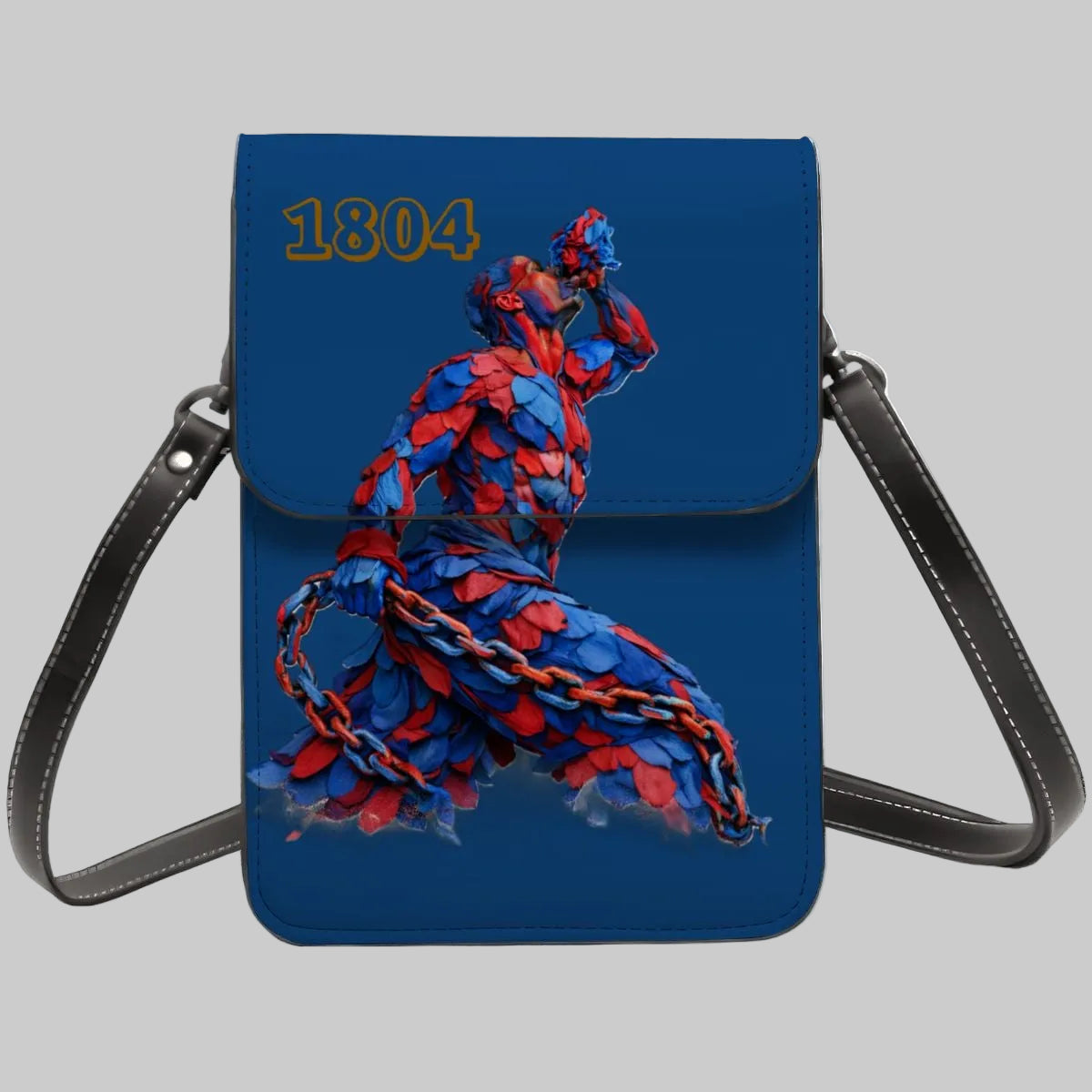 Leather Cell Phone Purse With Shoulder- Red & Blue Neg Mawon The calling