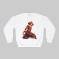 Red sneaker with a Neg marron logo on a white background