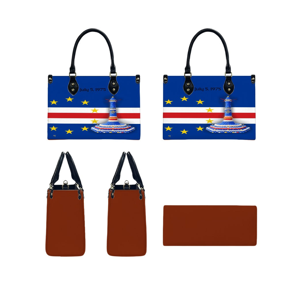 Women's PU Leather Tote Bag – Cape Verde Monument Design | Premium Everyday Shoulder Bag