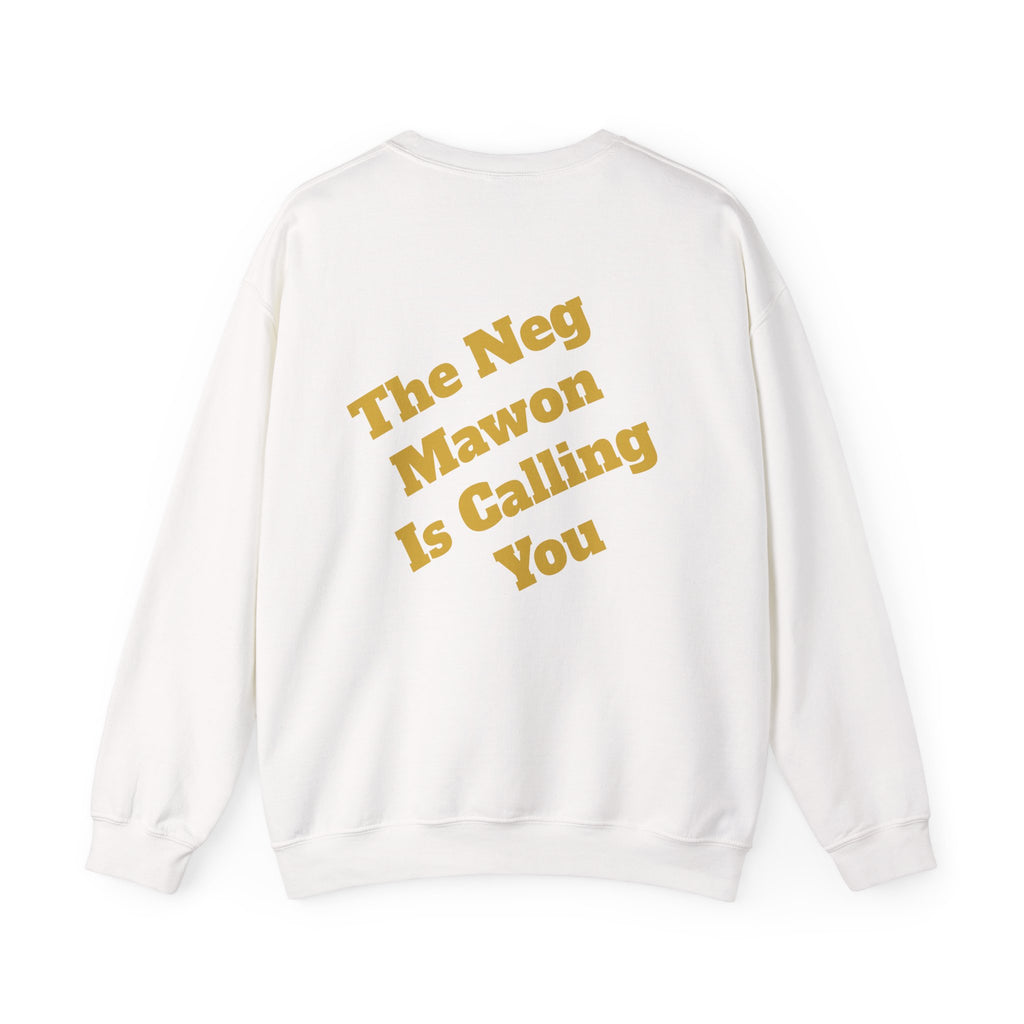 Crewneck Sweatshirt – Abstract Red & Blue Feather with "The Neg Mawon is Calling You" V3