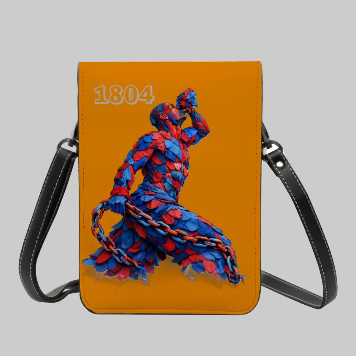 Leather Cell Phone Purse With Shoulder- Red & Blue Neg Mawon The calling