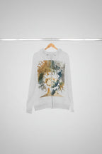 Abstract Medusa Zip Hoodie - Artistic Marble Goddess Graphic - InervoX
