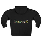 Abstract Medusa Zip Hoodie - Artistic Marble Goddess Graphic Zip-Up - InervoX