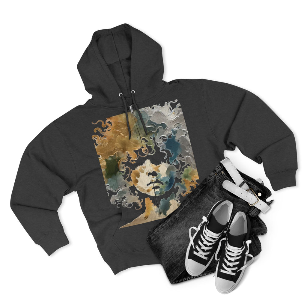 Abstract Medusa Zip Hoodie - Artistic Marble Goddess Graphic Zip-Up - InervoX