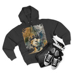 Abstract Medusa Zip Hoodie - Artistic Marble Goddess Graphic Zip-Up - InervoX