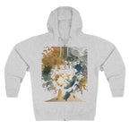 Abstract Medusa Zip Hoodie - Artistic Marble Goddess Graphic Zip-Up - InervoX