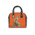 Artistic Shoulder Handbag Orange - Gold and silver Neg Marron design - InervoX
