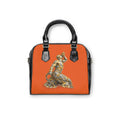 Artistic Shoulder Handbag Orange - Gold and silver Neg Marron design - InervoX