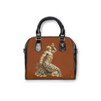 Artistic Shoulder Handbag Terra colour - Gold and silver Neg Marron design - InervoX