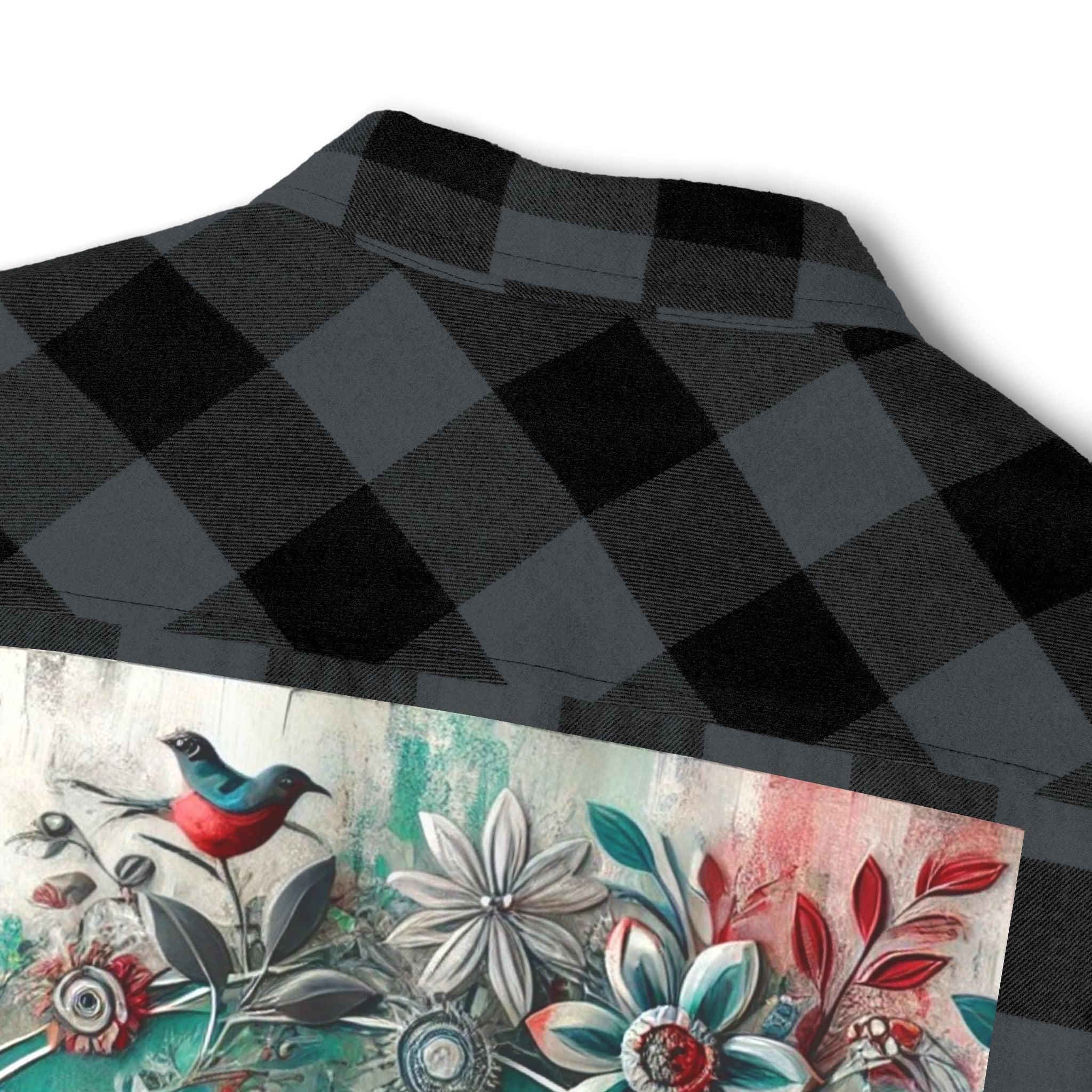 Bohemian Floral Flannel Shirt - Husky style - InervoX