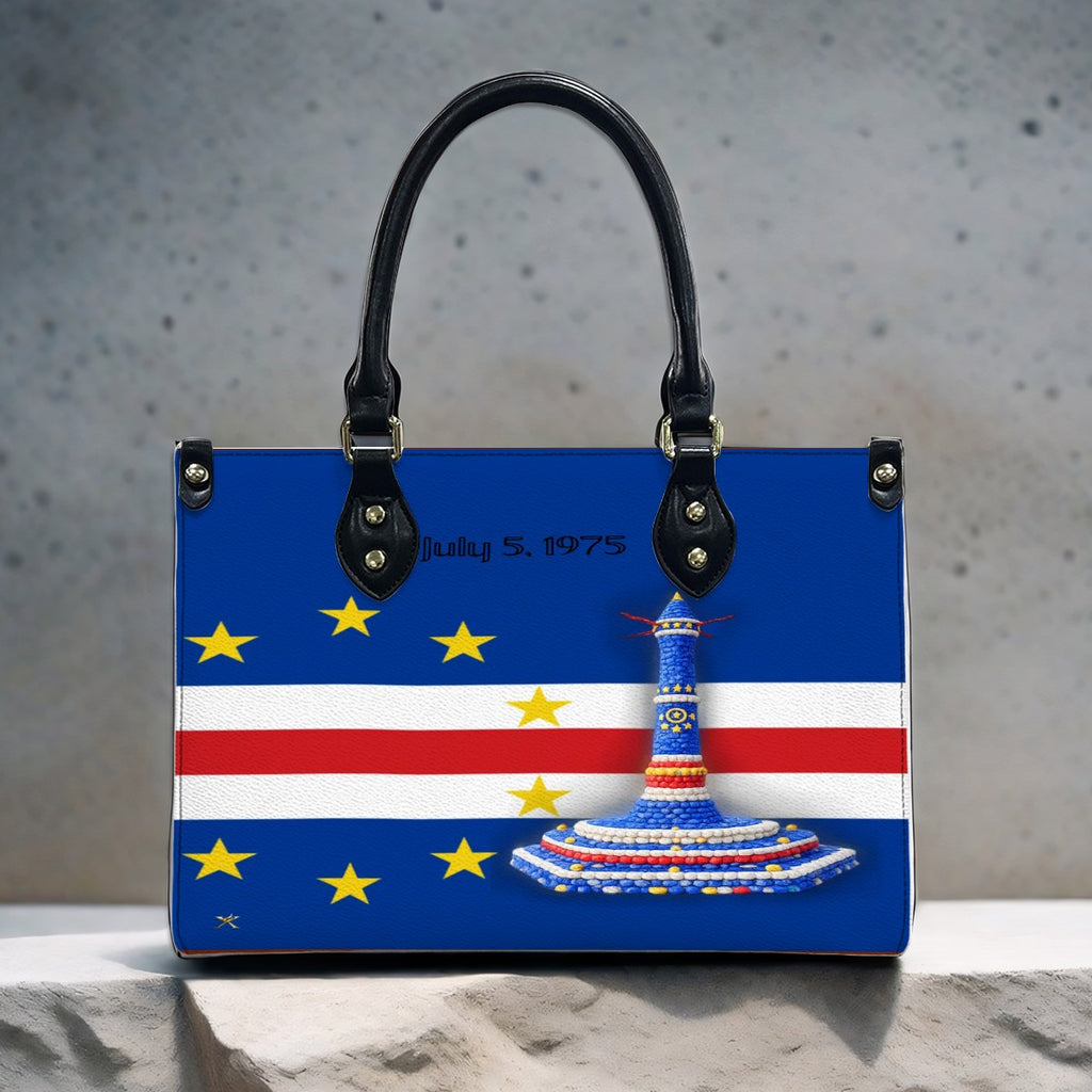 Women's PU Leather Tote Bag – Cape Verde Monument Design | Premium Everyday Shoulder Bag