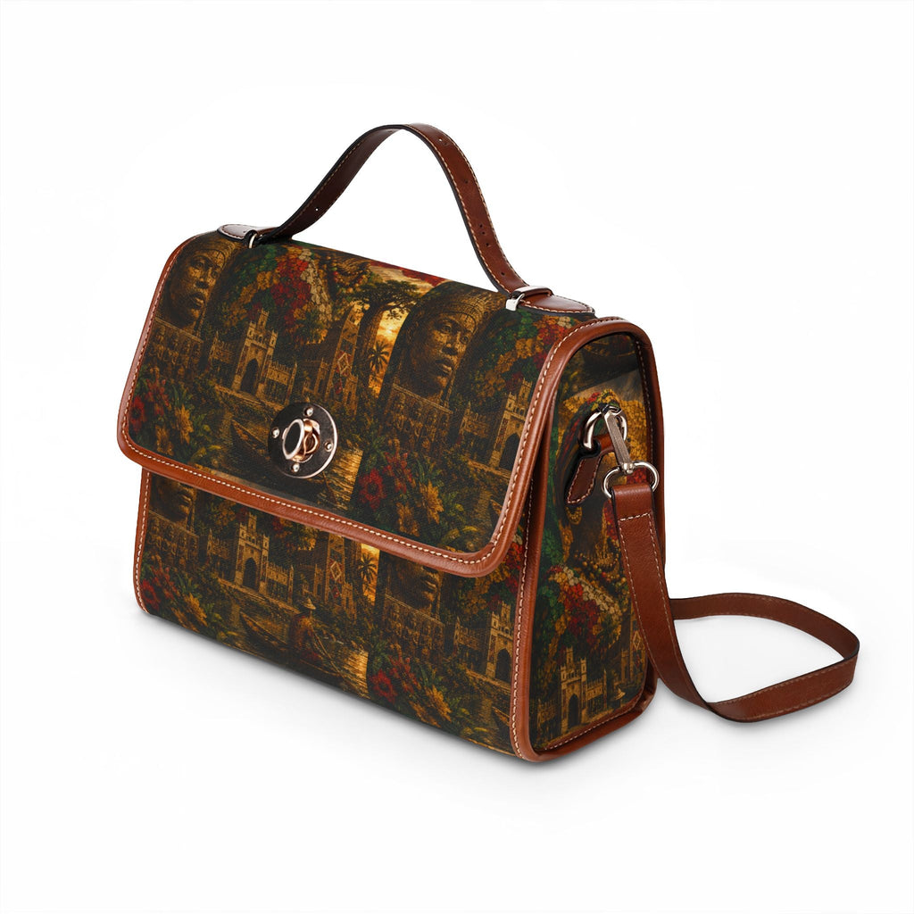 Canvas Bag, Benin Vintage African Heritage Print Waterproof Satchel - InervoX