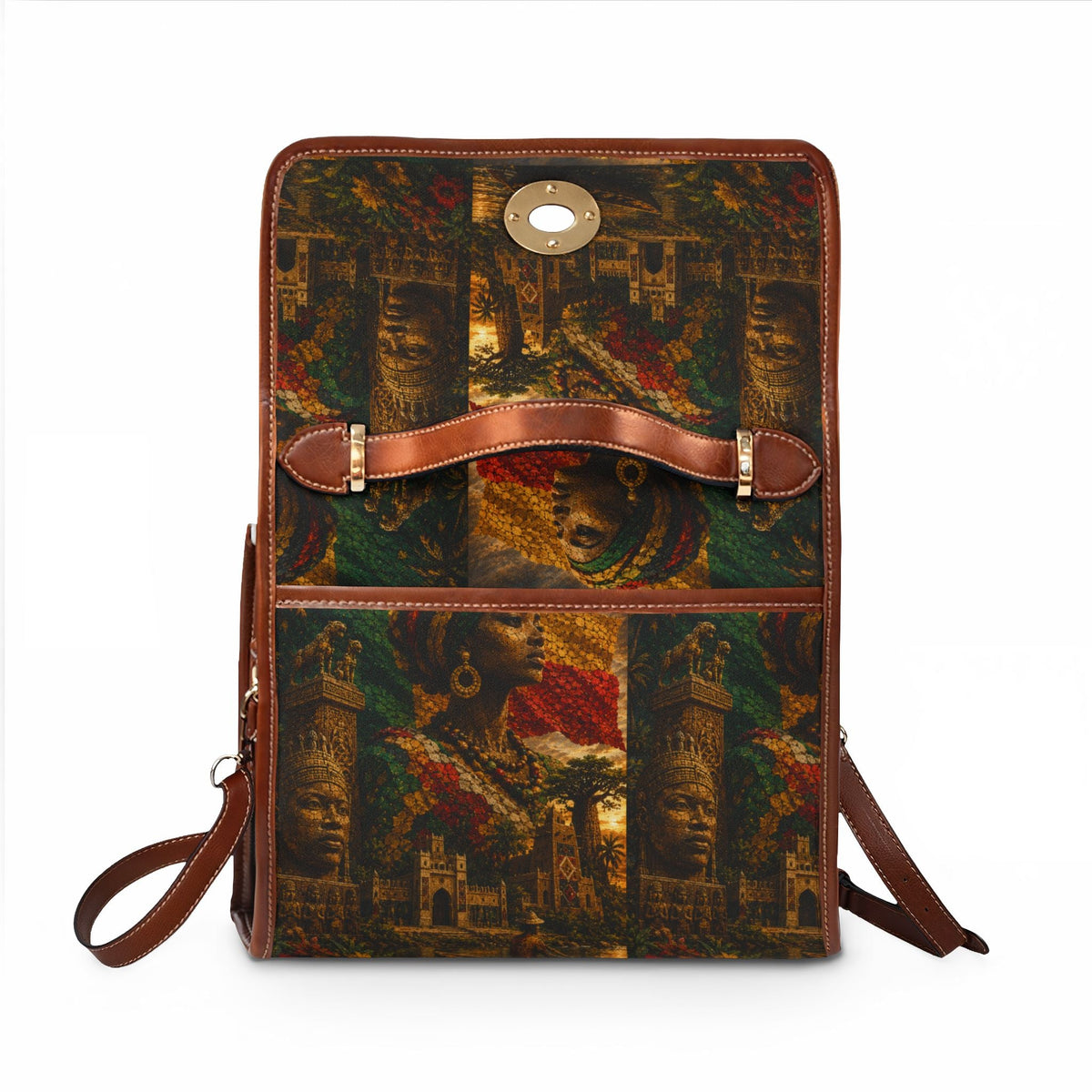 Canvas Bag, Benin Vintage African Heritage Print Waterproof Satchel - InervoX