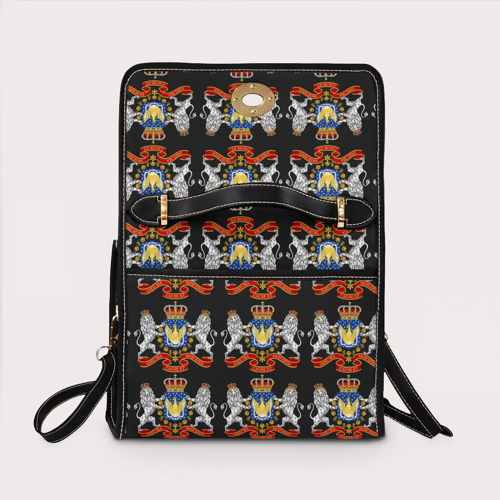 Canvas Handbag with Haitian Royal Crest Pattern, Waterproof Canvas Bag - InervoX