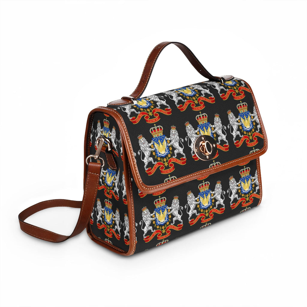 Canvas Handbag with Haitian Royal Crest Pattern, Waterproof Canvas Bag - InervoX