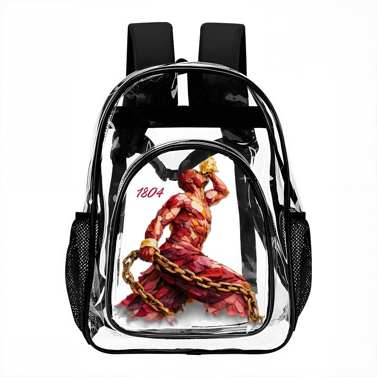 Neg Mawon Clear Backpack – Red & Gold Edition