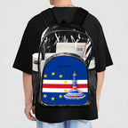 Clear Backpack with Mesh Pocket Cap verde Flag monument - InervoX