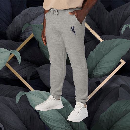 Cozy Embroidered Unisex Fleece Sweatpants - Comfortable Loungewear, Gift for Her, Gift for Him, Athleisure, Casual Style - InervoX