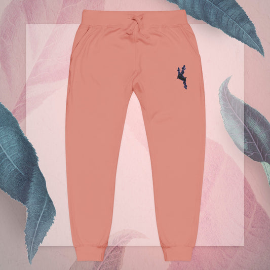 Cozy Embroidered Unisex Fleece Sweatpants - Comfortable Loungewear, Gift for Her, Gift for Him, Athleisure, Casual Style - InervoX