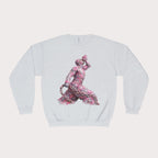 Crewneck Sweatshirt - Unisex Design Pink and Silver Neg marron - InervoX