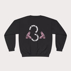 Crewneck Sweatshirt - Unisex Design Pink and Silver Neg marron - InervoX