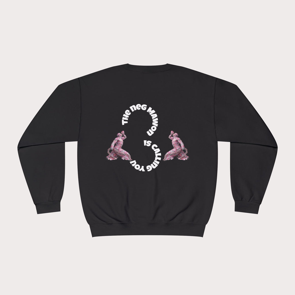 Crewneck Sweatshirt - Unisex Design Pink and Silver Neg marron - InervoX