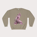 Crewneck Sweatshirt - Unisex Design Pink and Silver Neg marron - InervoX