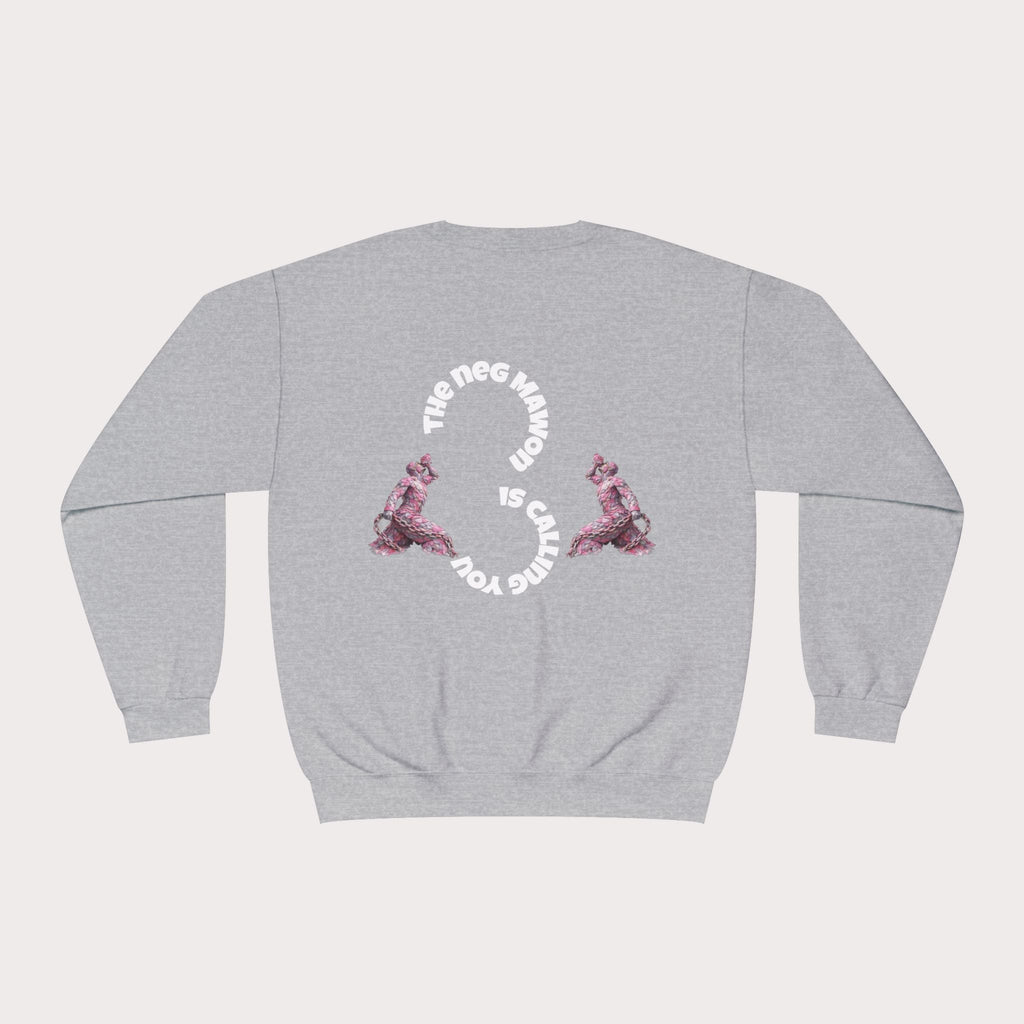 Crewneck Sweatshirt - Unisex Design Pink and Silver Neg marron - InervoX