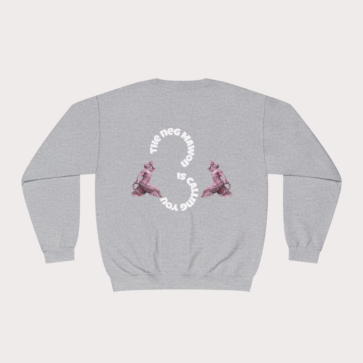 Crewneck Sweatshirt - Unisex Design Pink and Silver Neg marron - InervoX