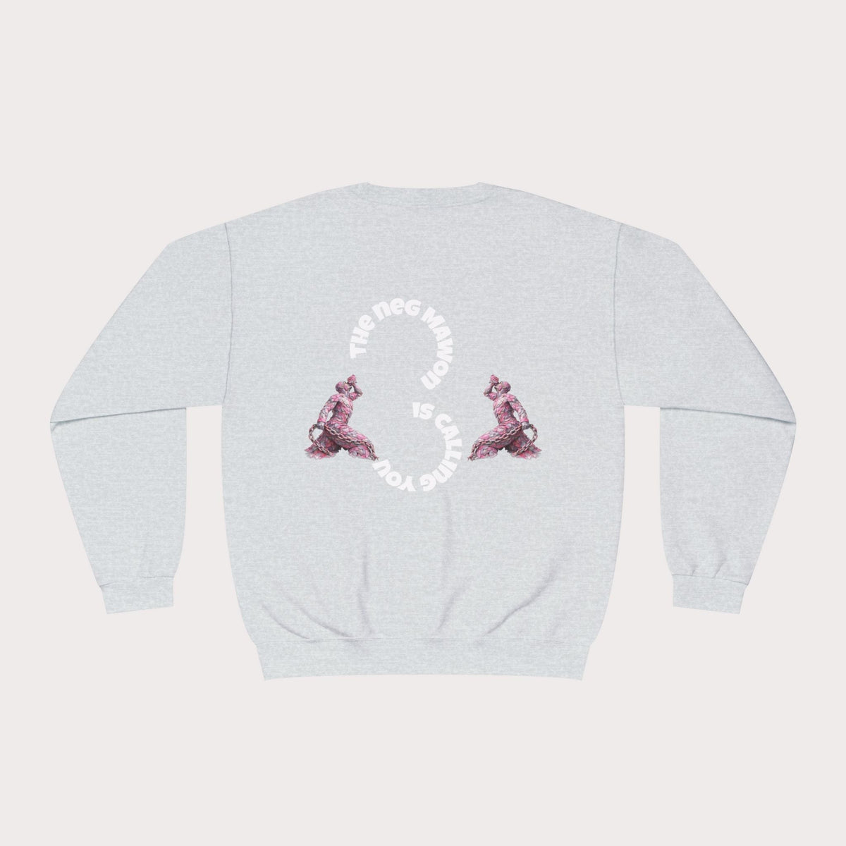 Crewneck Sweatshirt - Unisex Design Pink and Silver Neg marron - InervoX