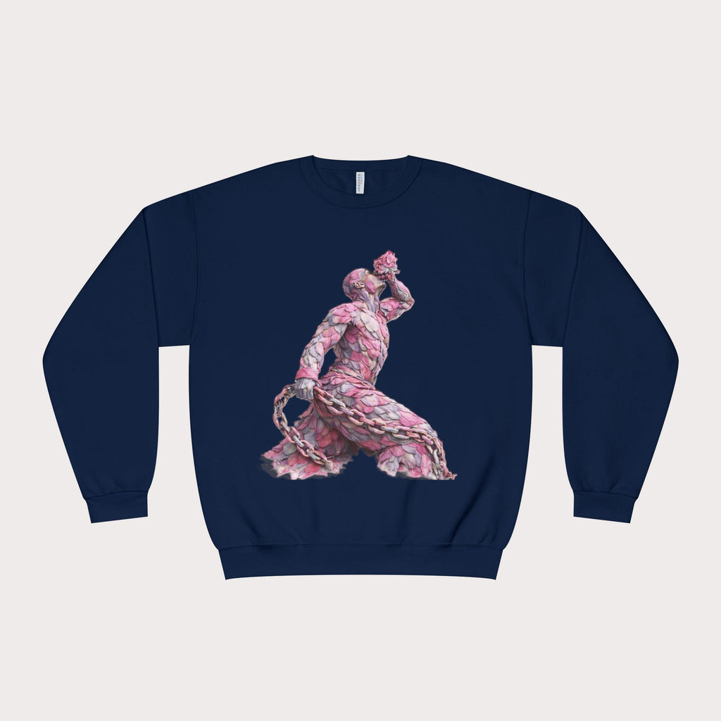 Crewneck Sweatshirt - Unisex Design Pink and Silver Neg marron - InervoX