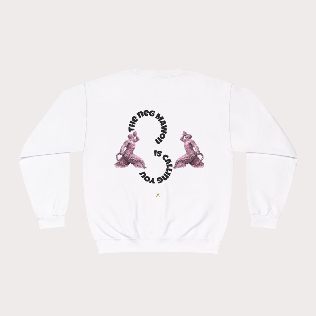 Crewneck Sweatshirt - Unisex Design Pink and Silver Neg marron - InervoX