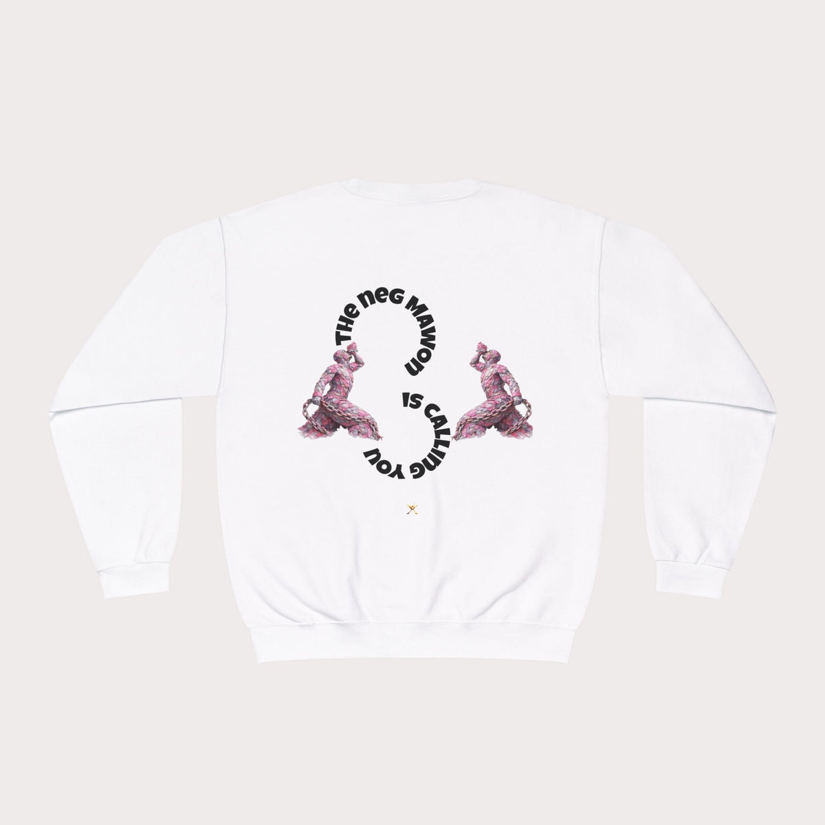 Crewneck Sweatshirt - Unisex Design Pink and Silver Neg marron - InervoX