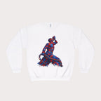 Crewneck Sweatshirt - Unisex Design Red/Blue Feathers - InervoX