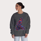 Crewneck Sweatshirt - Unisex Design Red/Blue Feathers - InervoX