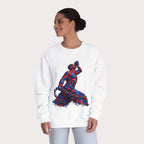 Crewneck Sweatshirt - Unisex Design Red/Blue Feathers - InervoX