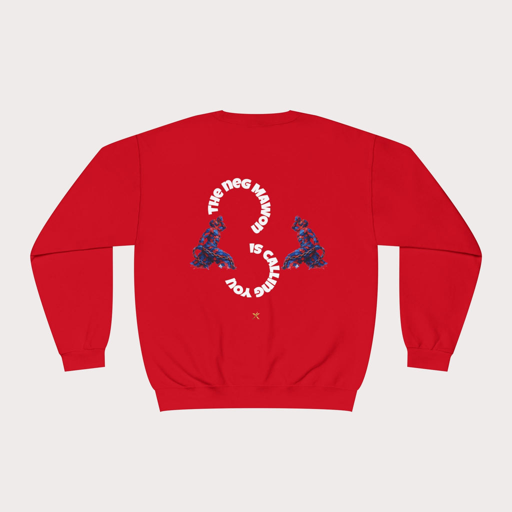 Crewneck Sweatshirt - Unisex Design Red/Blue Feathers - InervoX