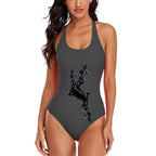 CrossBack One Piece Swimsuit for Women in Grey -InervoX Edition 1 Neg Marron Inspiration - InervoX