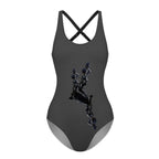CrossBack One Piece Swimsuit for Women in Grey -InervoX Edition 1 Neg Marron Inspiration - InervoX
