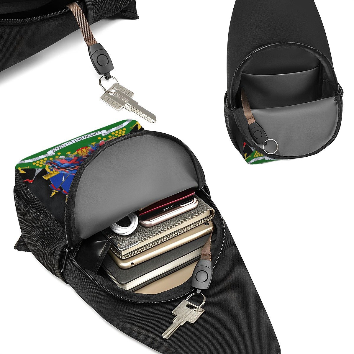 Crossbody Fanny Pack Chest Bag Emblem - Neg Mawon - InervoX