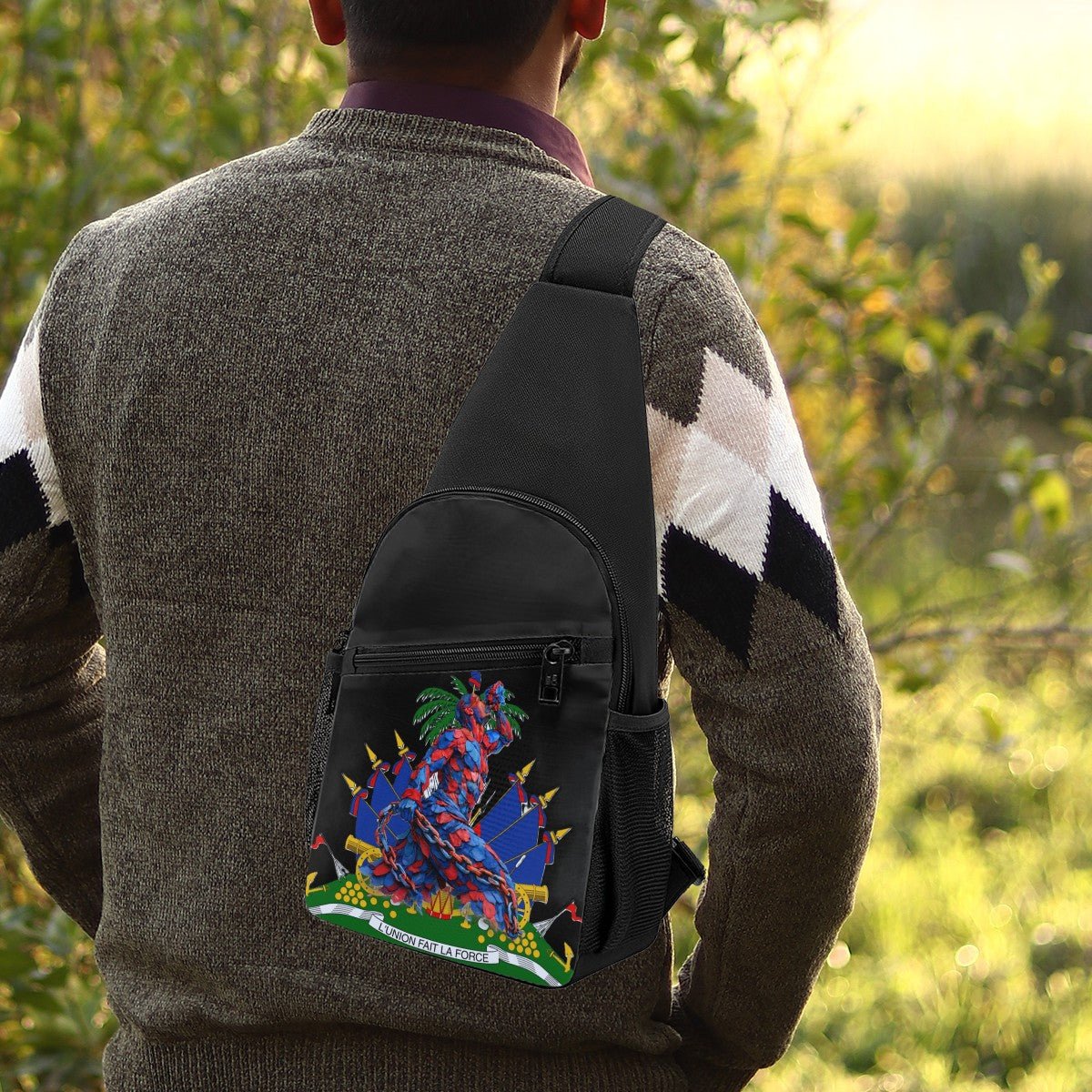 Crossbody Fanny Pack Chest Bag Emblem - Neg Mawon - InervoX