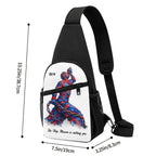 Crossbody Fanny Pack Chest Bag Neg Mawon calling Bleu- red petals - InervoX