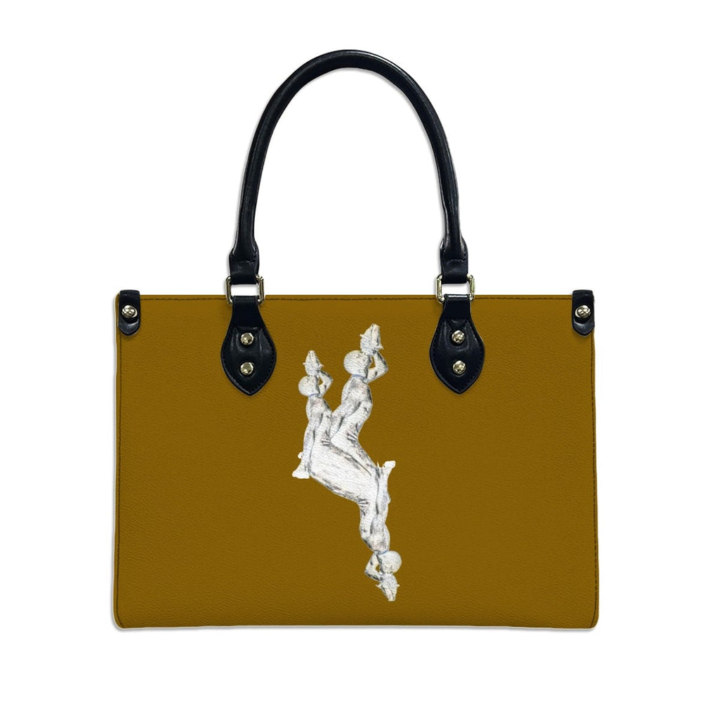 PU Tote Bag for Women with Artistic Neg Marron