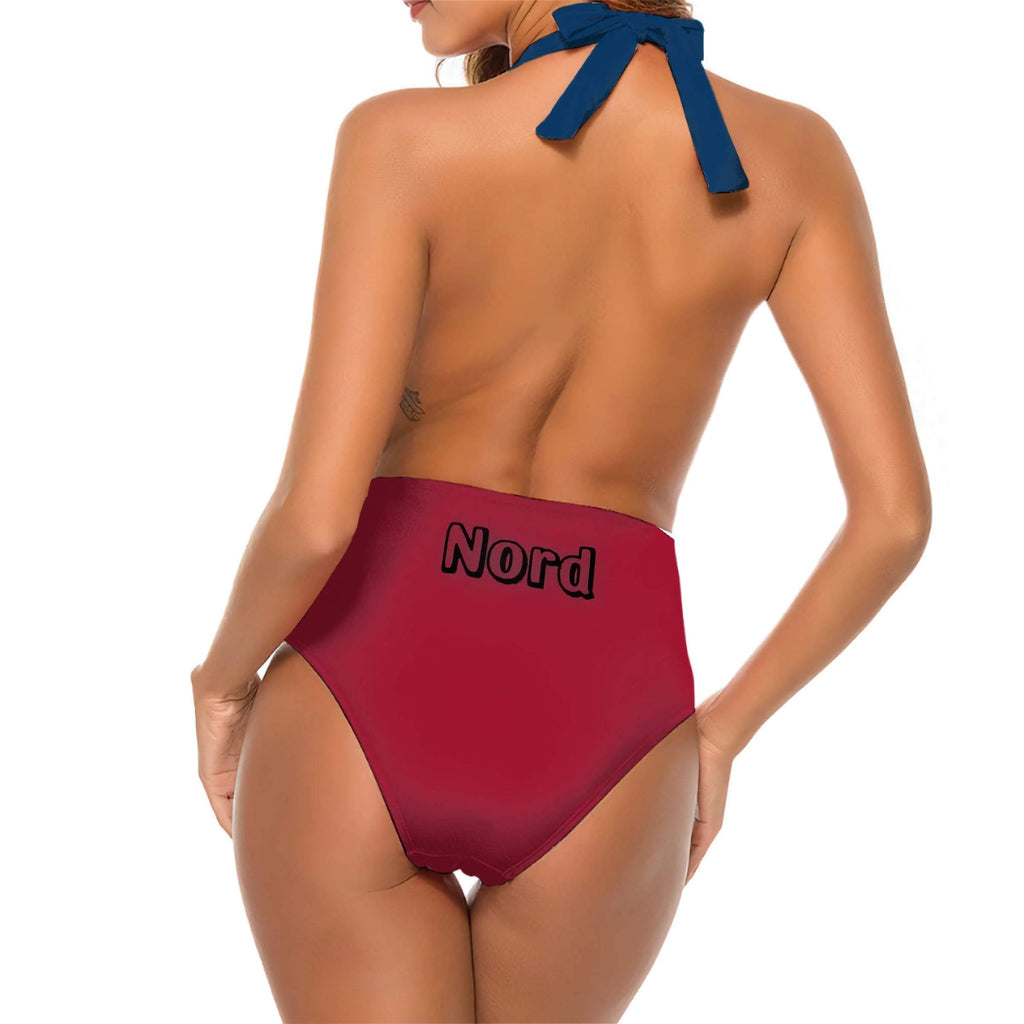 Deep V One Piece Swimsuit for Women - InervoX Edition 1 Neg Maroon - InervoX
