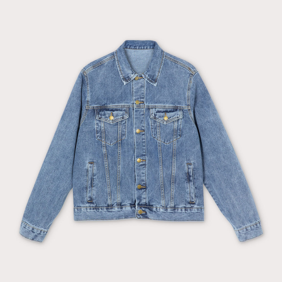 Denim Jacket - 3D Abstract Artwork Back Print Red & Blue Neg Mawon - InervoX