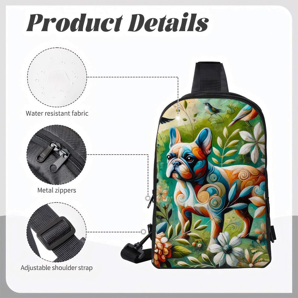 Double Layer CrossBody Bag Chest Bag French Bulldog - InervoX